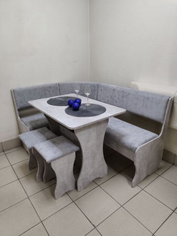 Кухонный уголок Миссия V велюр (цемент) в Удачном - mebel154.com