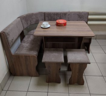 Кухонный уголок Миссия  V велюр(коричневый) в Удачном - mebel154.com