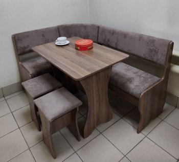 Кухонный уголок Миссия  V велюр(коричневый) в Удачном - mebel154.com