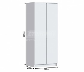 Шкаф 2-х дверный Кито СБ-2309 Белый в Удачном - mebel154.com